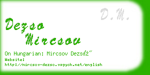 dezso mircsov business card